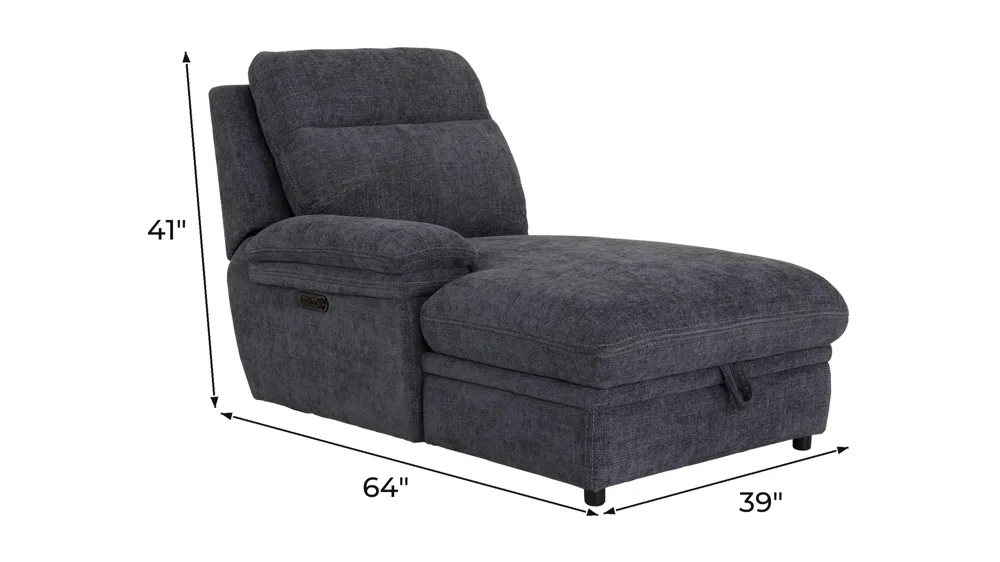 Enbridge Left Arm Facing Dual Power Storage Chaise Dimensions