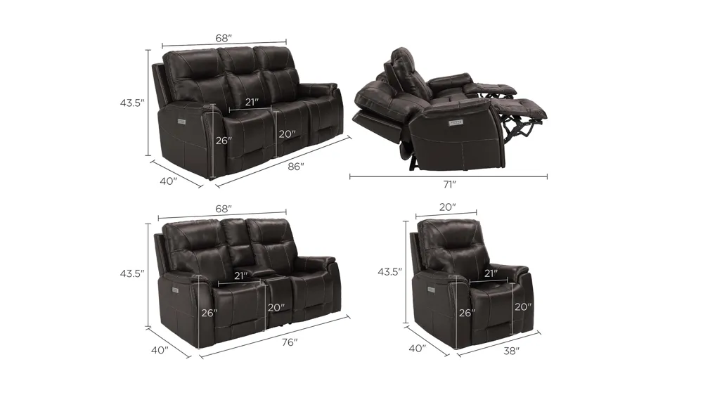 Barnett Living Room Set Dimensions