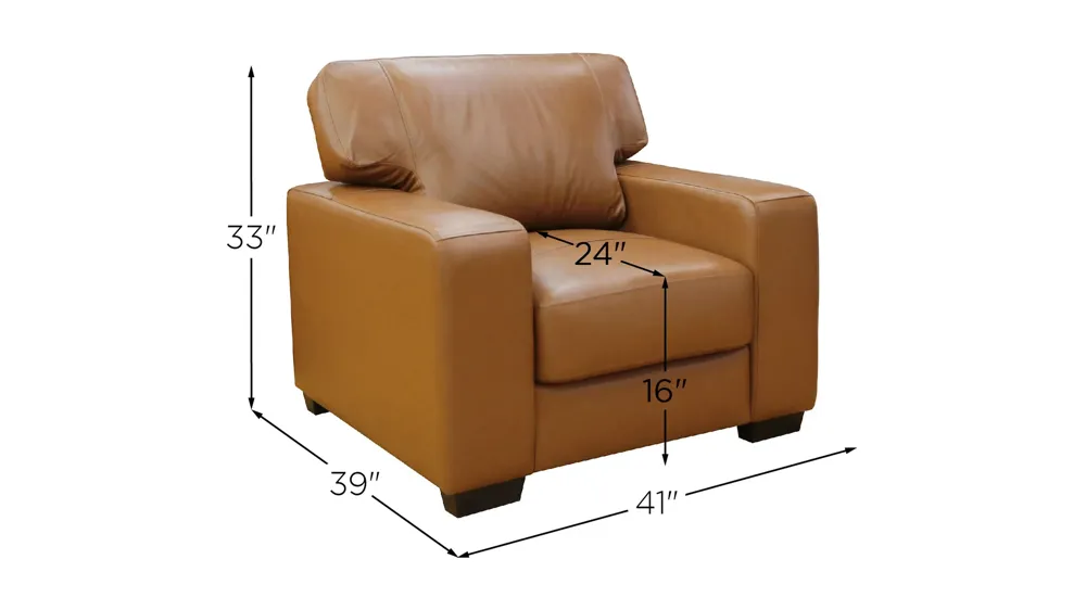 Bordeaux Leather Armchair Dimensions