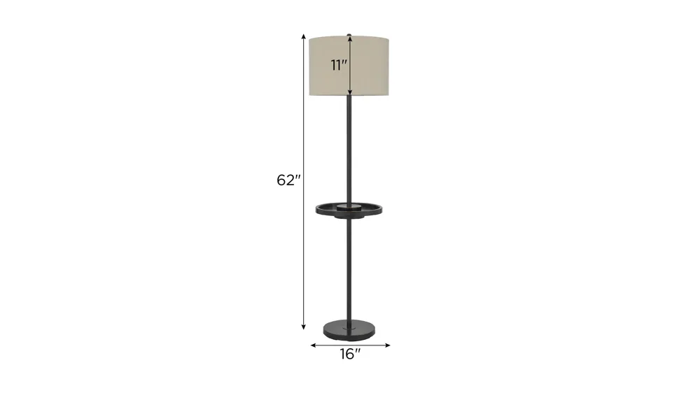 Crofton Floor Lamp with USB Dimensions