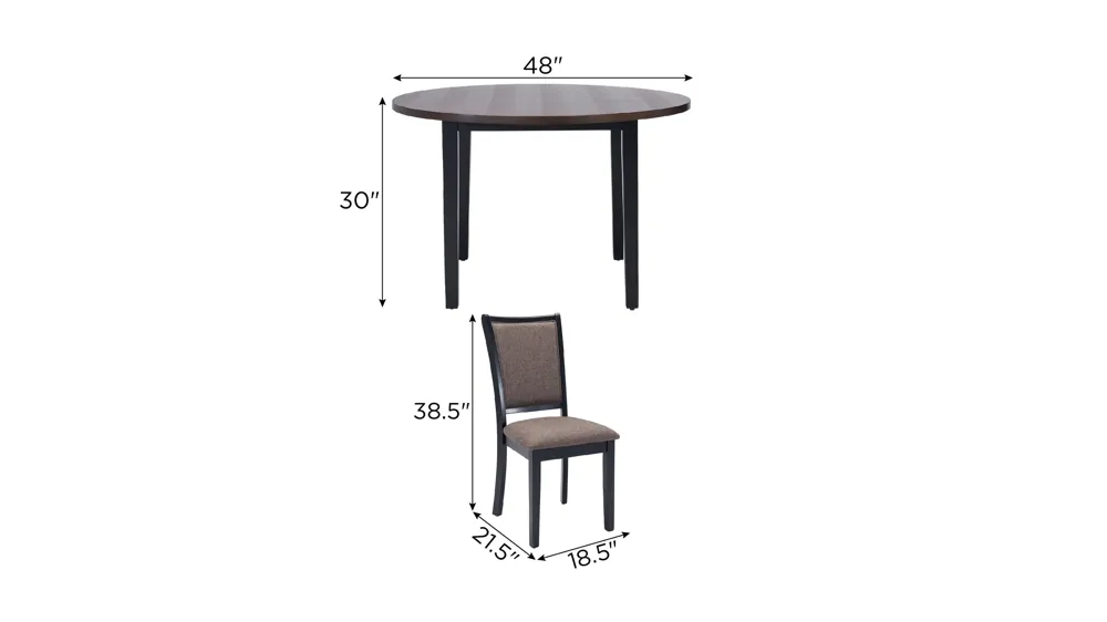 Albert 5-pc. Dining Set Dimensions