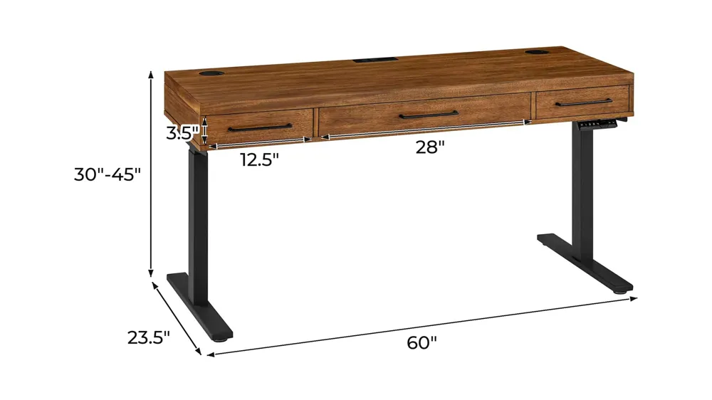Avery Sit/Stand Desk Dimensions