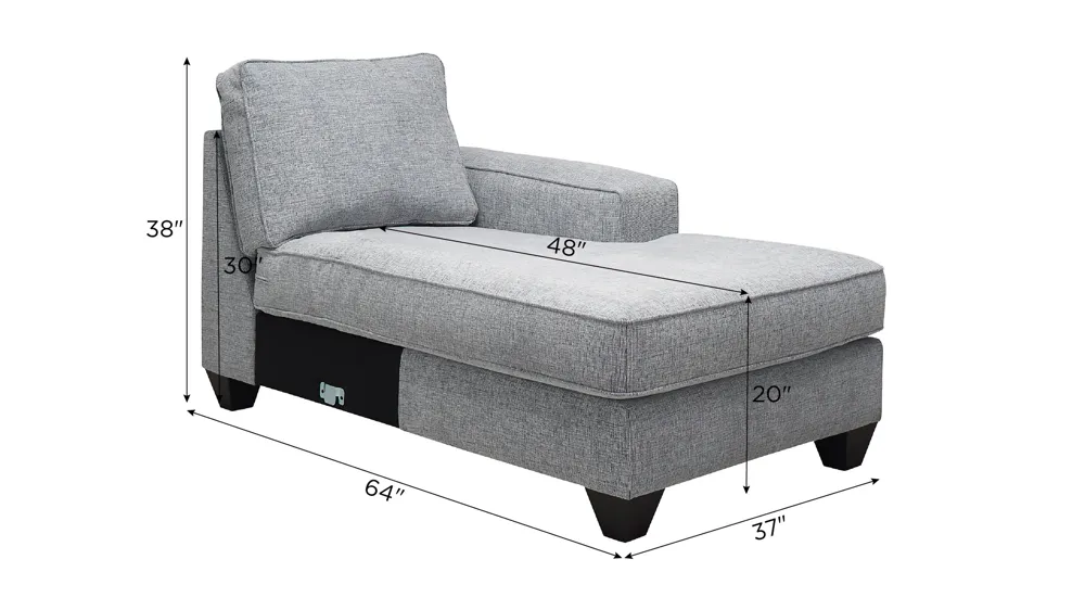 Alston Right Arm Facing Chaise Dimensions