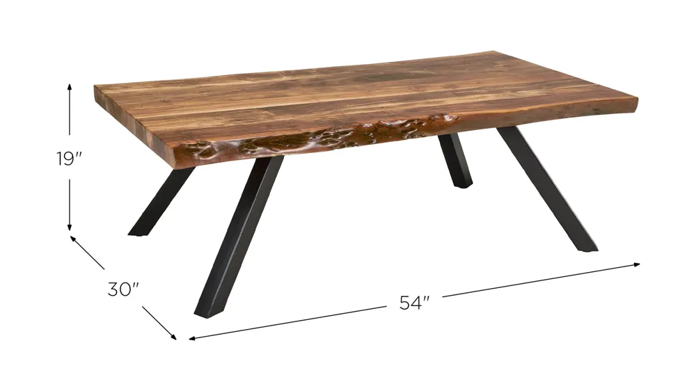 Reese Live Edge Coffee Table Dimensions
