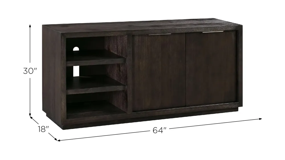 Oxford Solid Wood 64" Media Console Dimensions