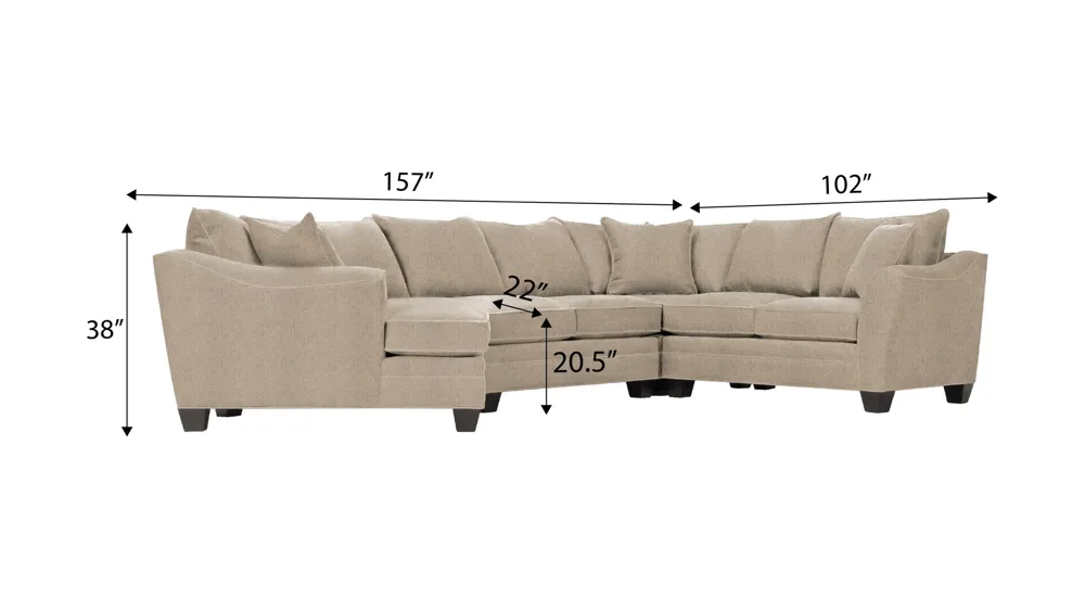 Foresthill 4-pc. Left Hand Cuddler with Loveseat Sectional Sofa Dimensions