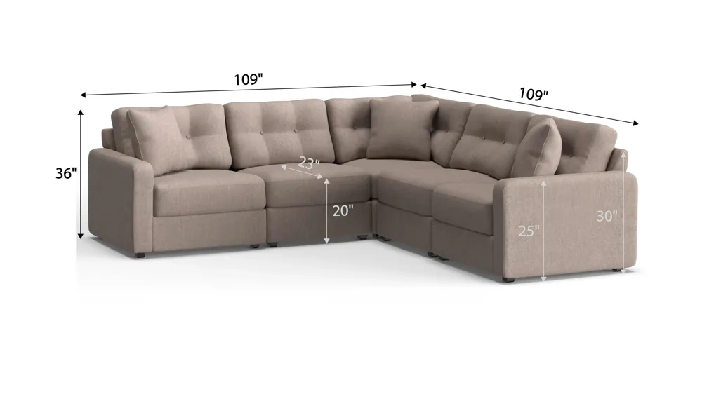 ModularOne 5-pc. Sectional Dimensions