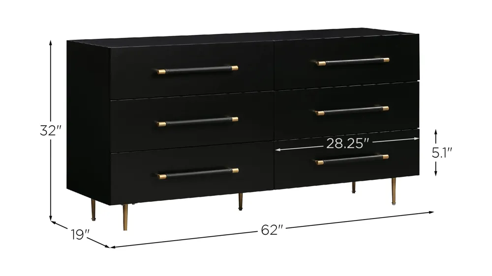 Trident 6 Drawer Dresser Dimensions