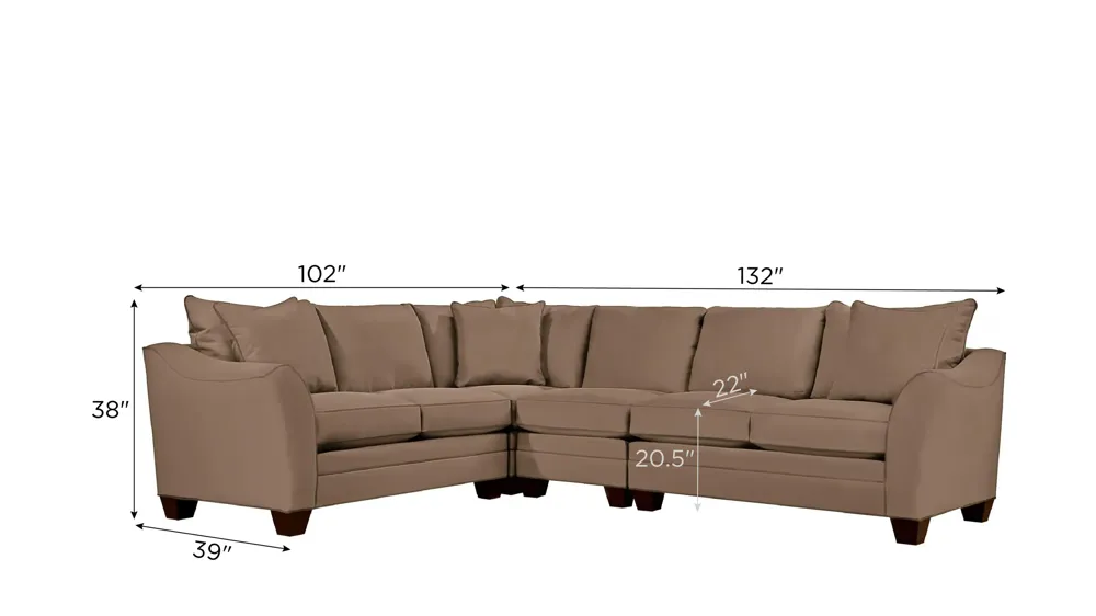 Foresthill 4-pc. Loveseat Sectional Sofa Dimensions