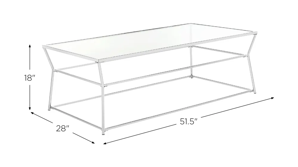 Navya Glass Coffee Table Dimensions