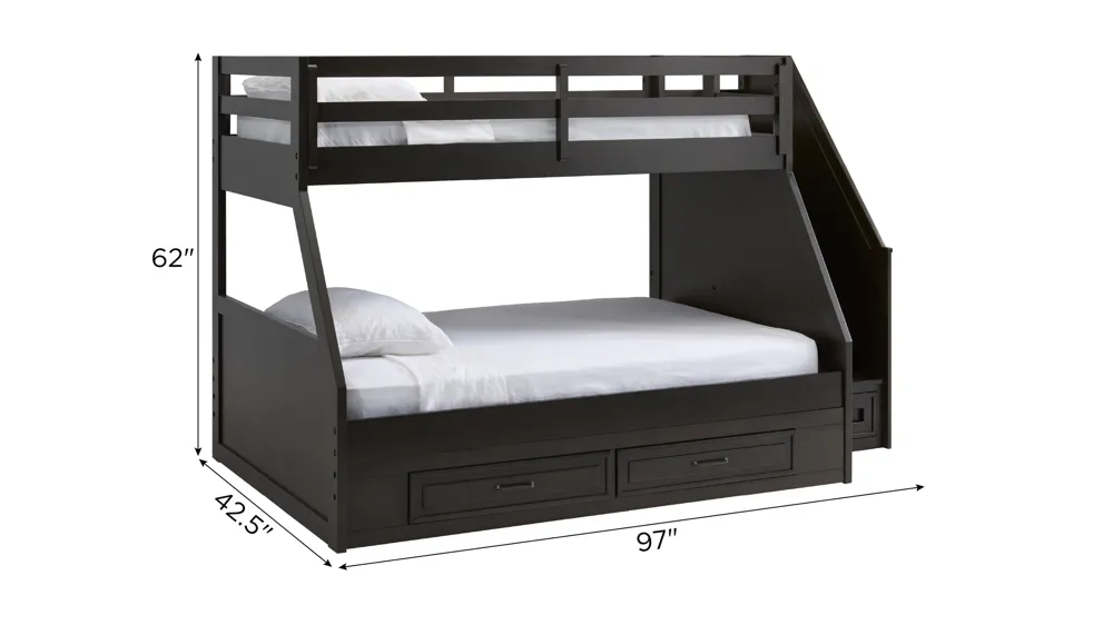Kieran Bunk Bed w/ Storage & Staircase Dimensions