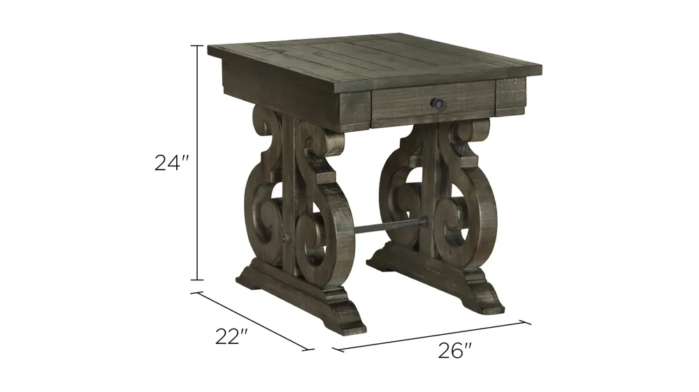 Bellamy Rectangular End Table Dimensions