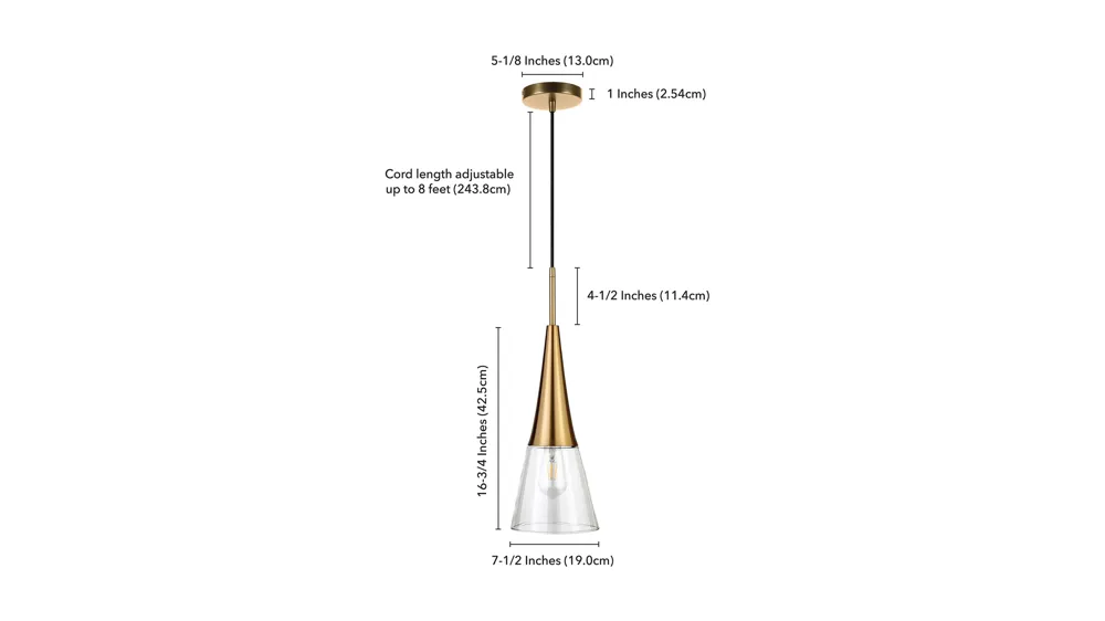 Simone Pendant Dimensions
