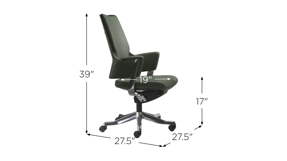 Lyndon Mid Back Office Chair Dimensions