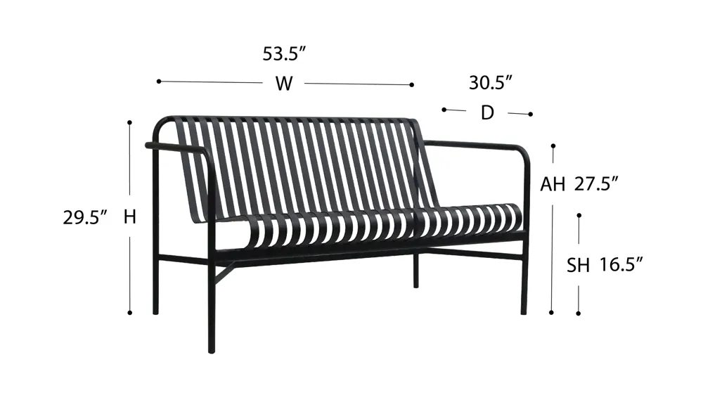 Enid Outdoor Loveseat Dimensions