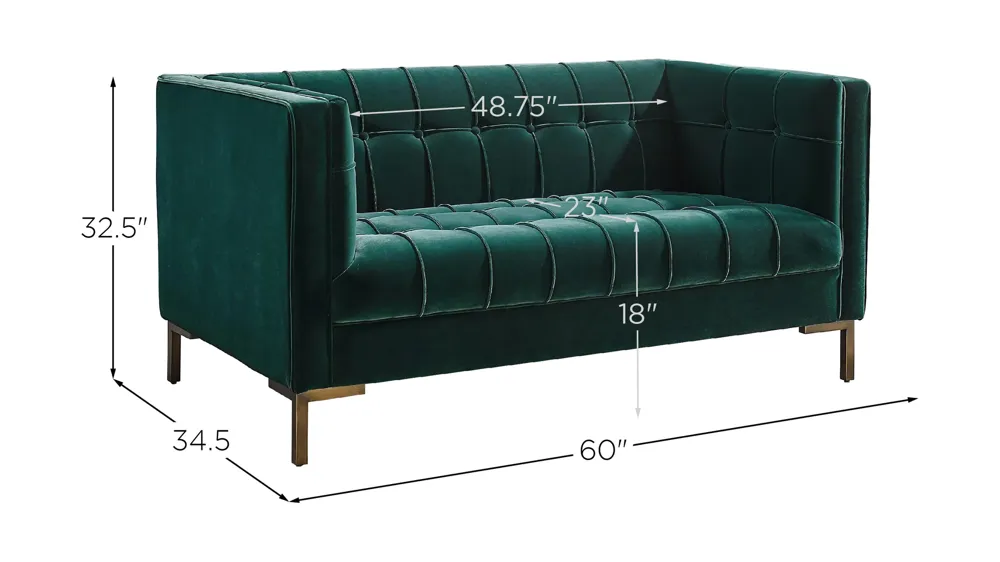 Isaac Stitch Loveseat Dimensions