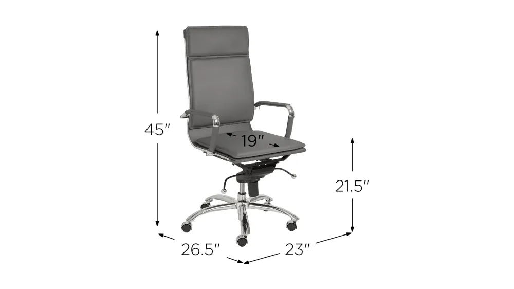 Gunar High Back Office Chair Dimensions