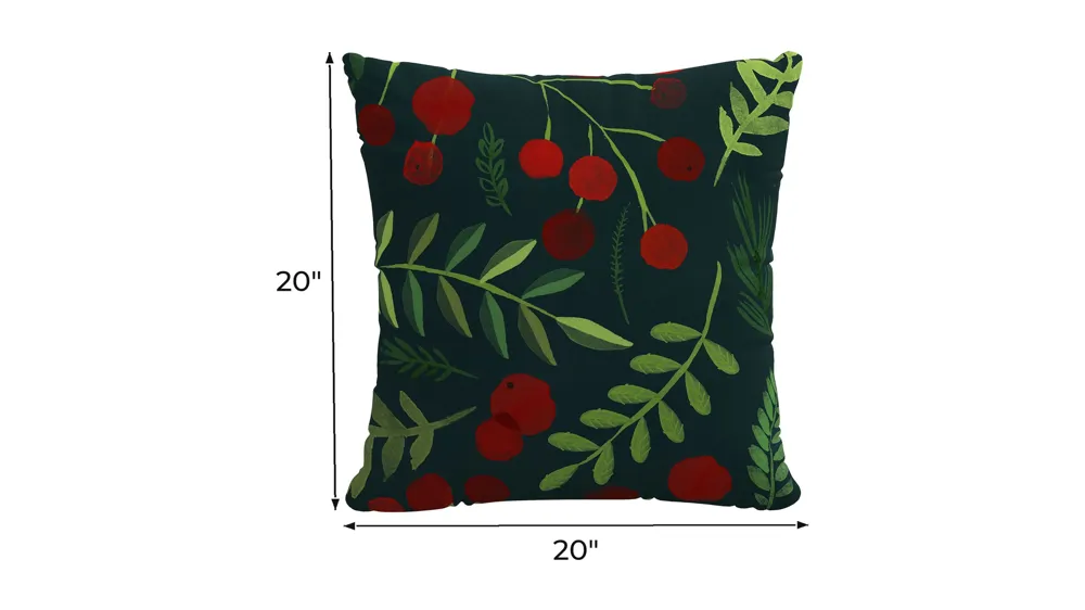 20" Holiday Berries Pillow Dimensions