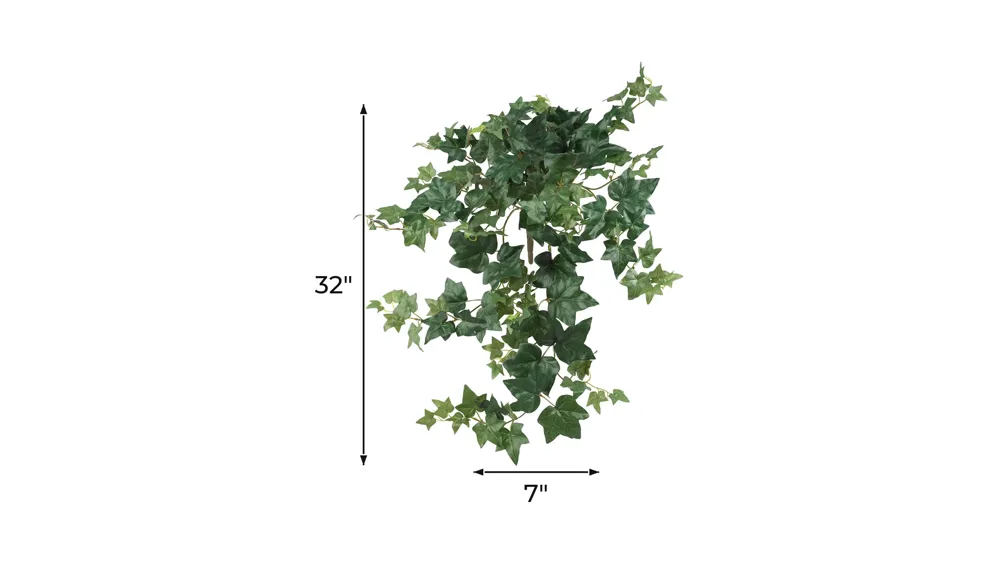 32in. Puff Ivy Hanging Artificial Plant (Set of 3) Dimensions