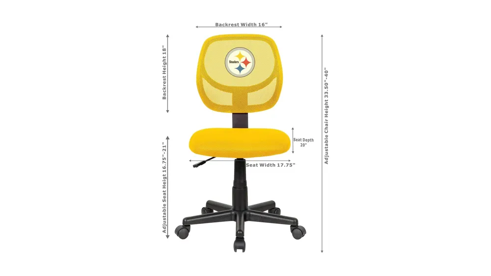 NFL Armless Task Chair Dimensions