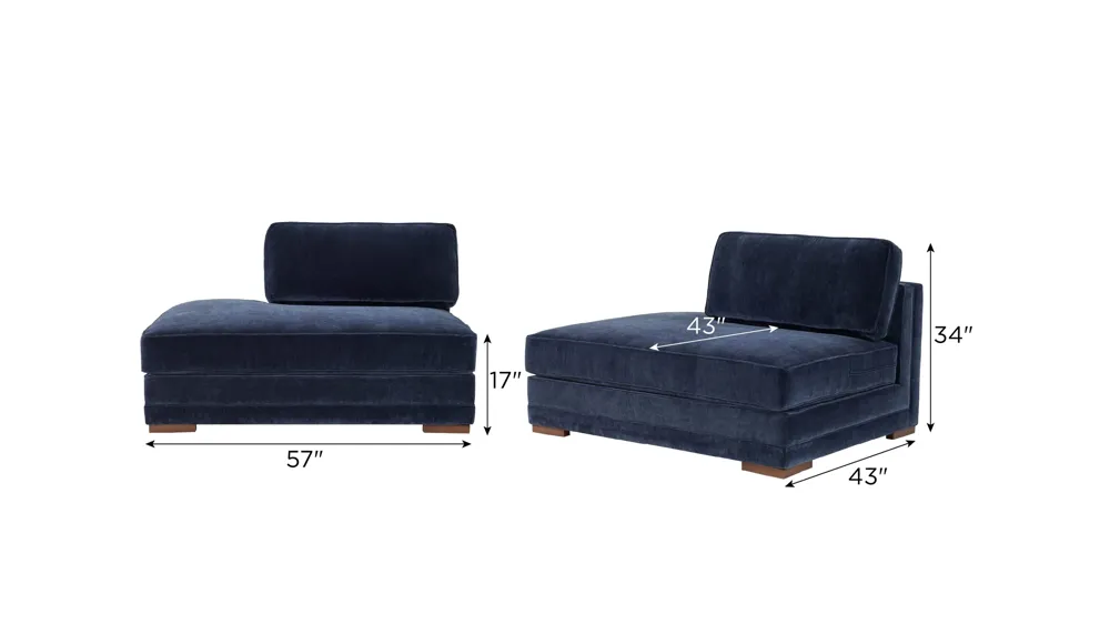 Remmi Left Arm Facing Bumper Chaise Dimensions