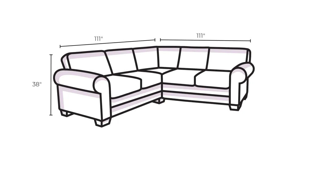 Mondo 3-pc. Sectional Dimensions