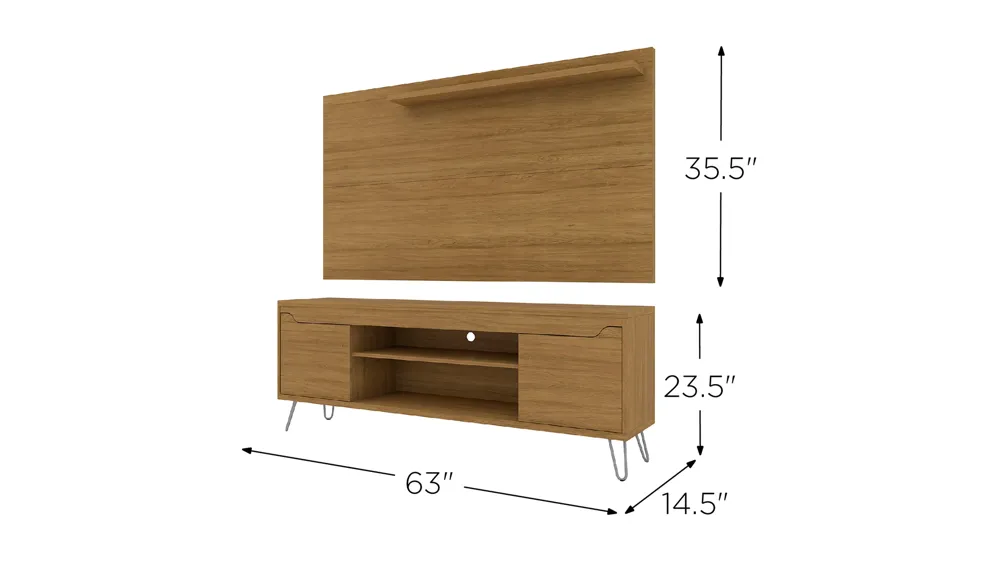 Baxter 62" TV Stand and Panel Dimensions