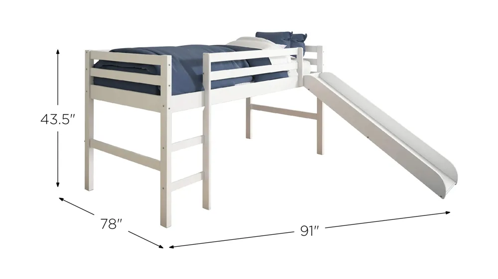 Tent Low Loft Bed with Slide Dimensions