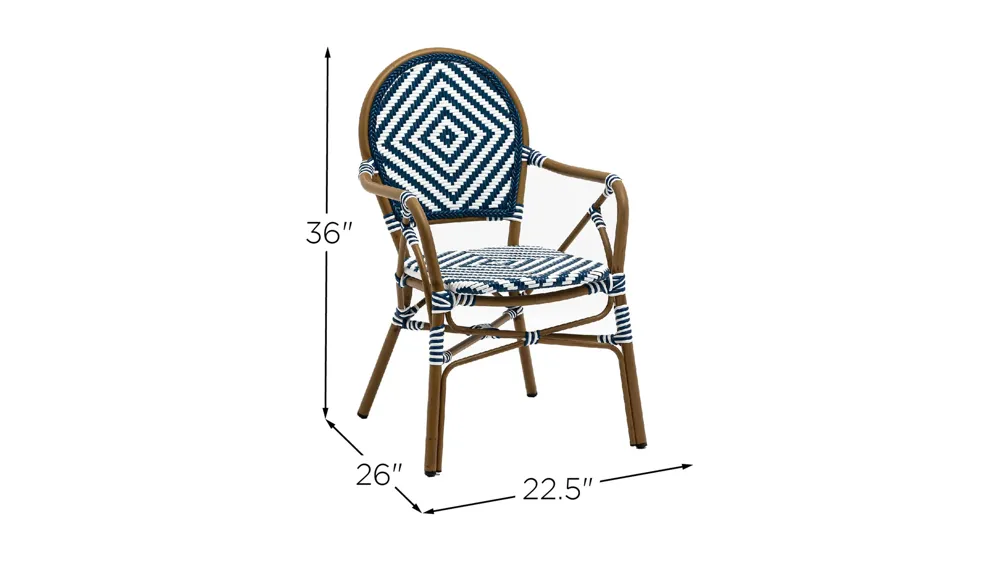 Orla Stacking Armchair Set of 2 Dimensions
