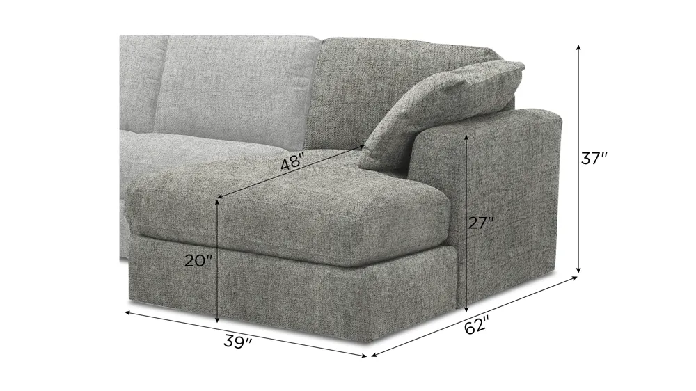 Nappily Right Arm Facing Chaise Dimensions