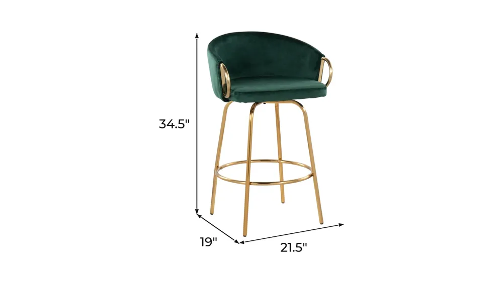 Claire Counter Stool- Set of 2 Dimensions