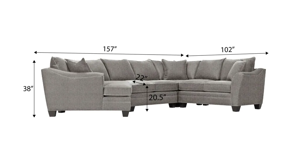 Foresthill 4-pc. Left Hand Cuddler with Loveseat Sectional Sofa Dimensions
