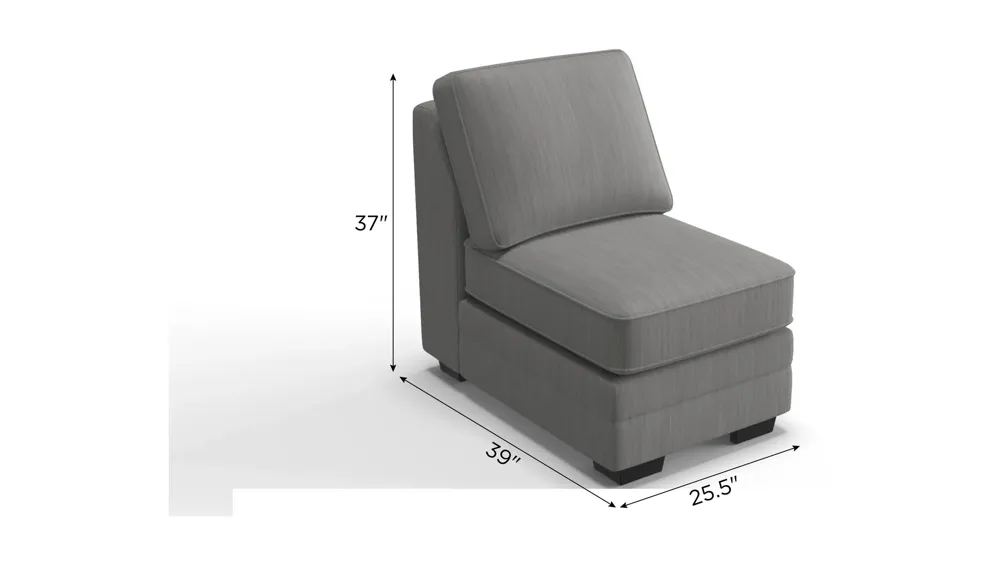 Caid Chenille Armless Chair Dimensions
