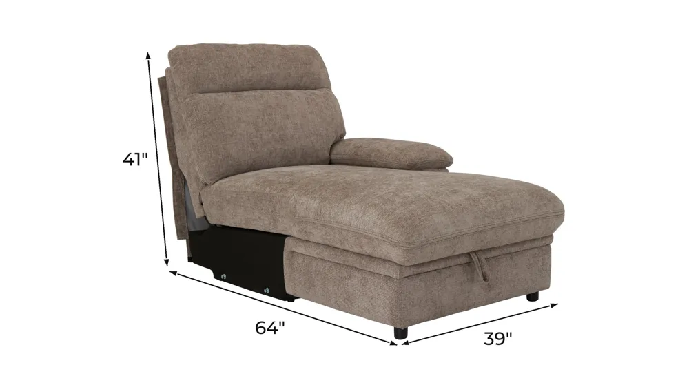 Enbridge Right Arm Facing Dual Power Storage Chaise Dimensions