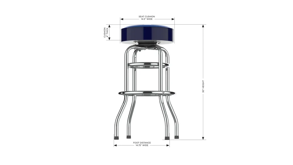 NHL Backless Swivel Bar Stool Dimensions