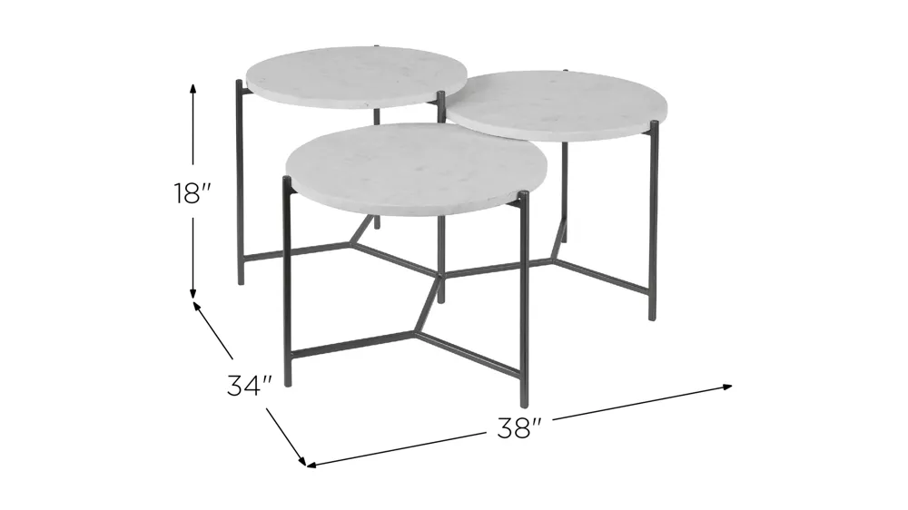Contarini Tiered Coffee Table Dimensions