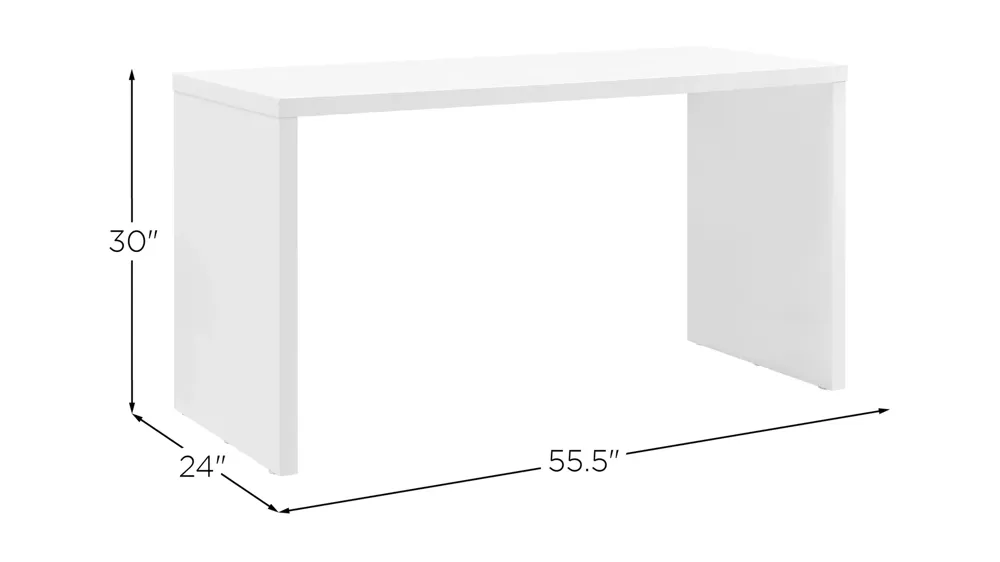 Abby 55" Desk Dimensions