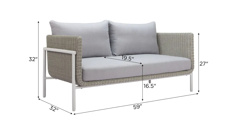 Frais Outdoor Loveseat Dimensions