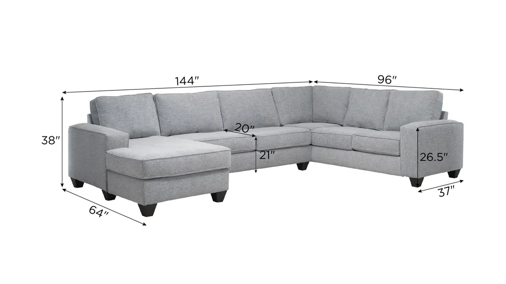 Alston 3-pc. Sectional Dimensions