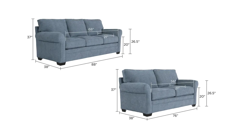 Wellsley Living Room Set Dimensions