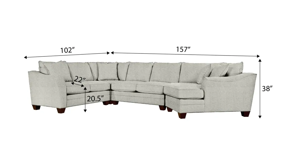 Foresthill 4-pc. Right Hand Cuddler with Loveseat Sectional Sofa Dimensions