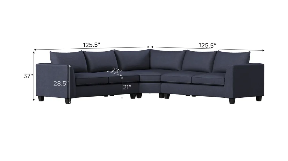 Daine 3-pc. Sectional Sofa Dimensions