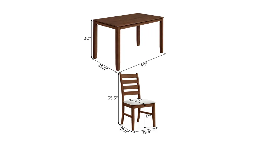 Pascal 5-pc. Dining Set Dimensions