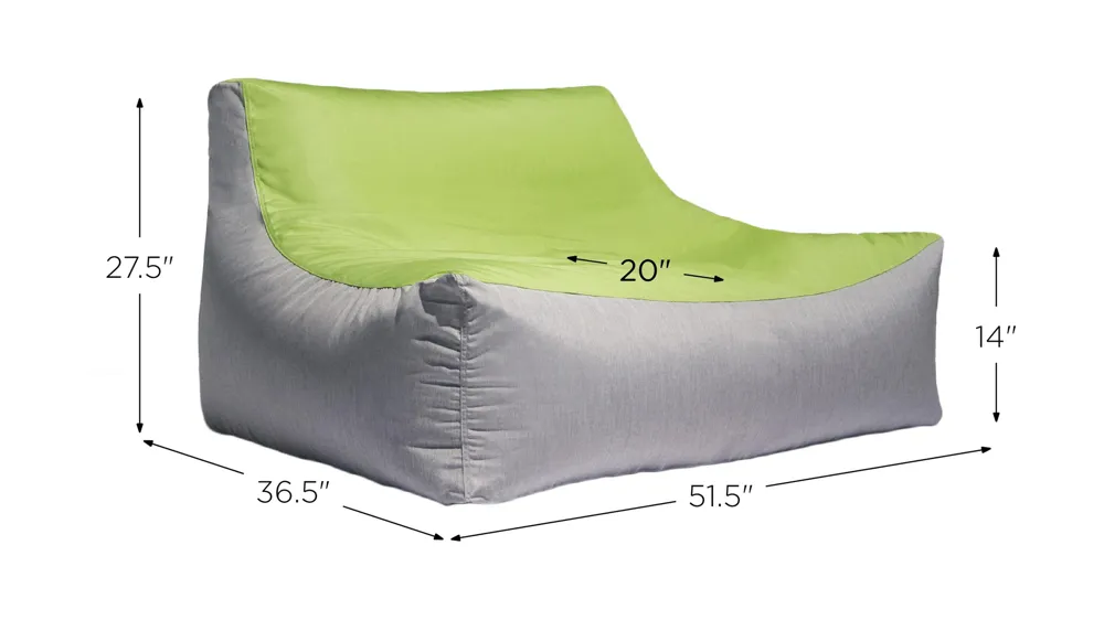 Veridiana Outdoor Bean Bag Loveseat / Modern Patio Sofa Dimensions