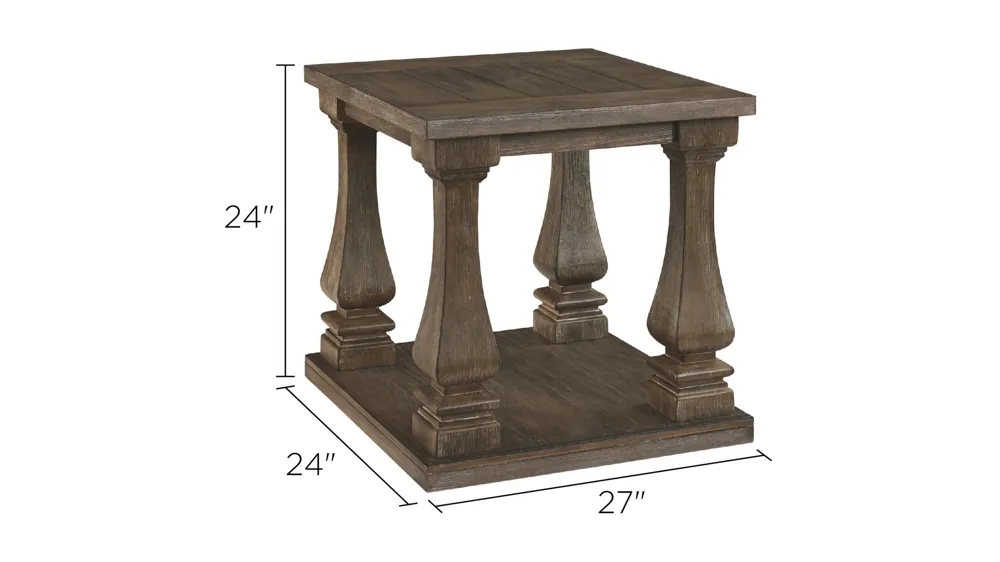 Johnelle Casual Rectangular End Table Dimensions