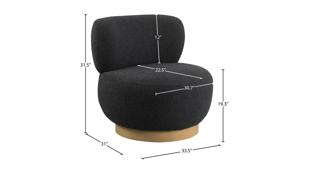 Calais Boucle Fabric Accent Chair Dimensions