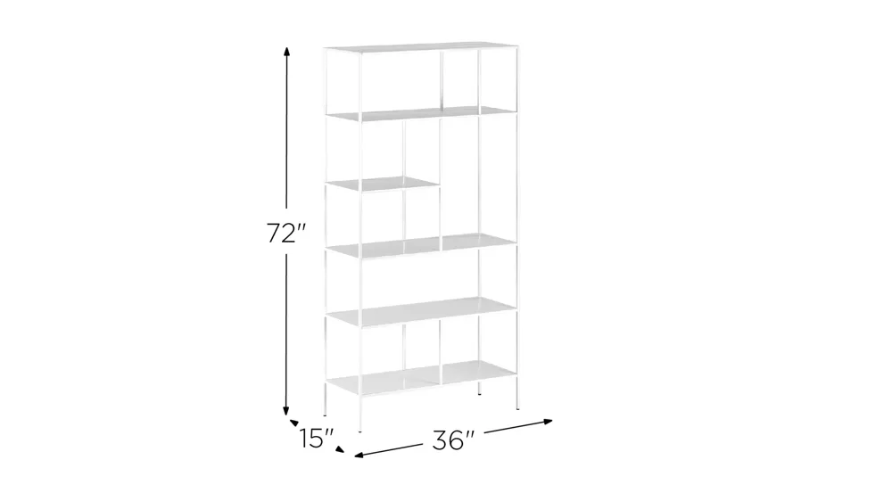 Zinnia 72" Tall Bookcase Dimensions