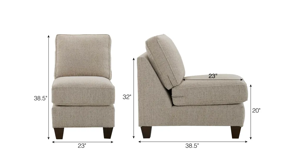 Crestwood Armless Chair Dimensions
