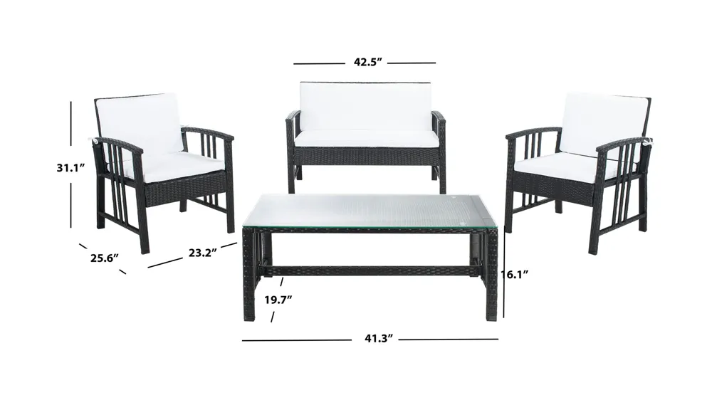 Dalit 4-pc. Patio Set Dimensions