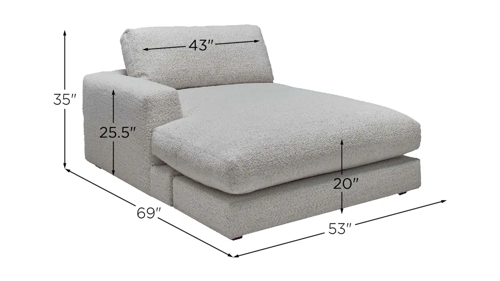 Montecito Left-Arm Facing Chaise Dimensions
